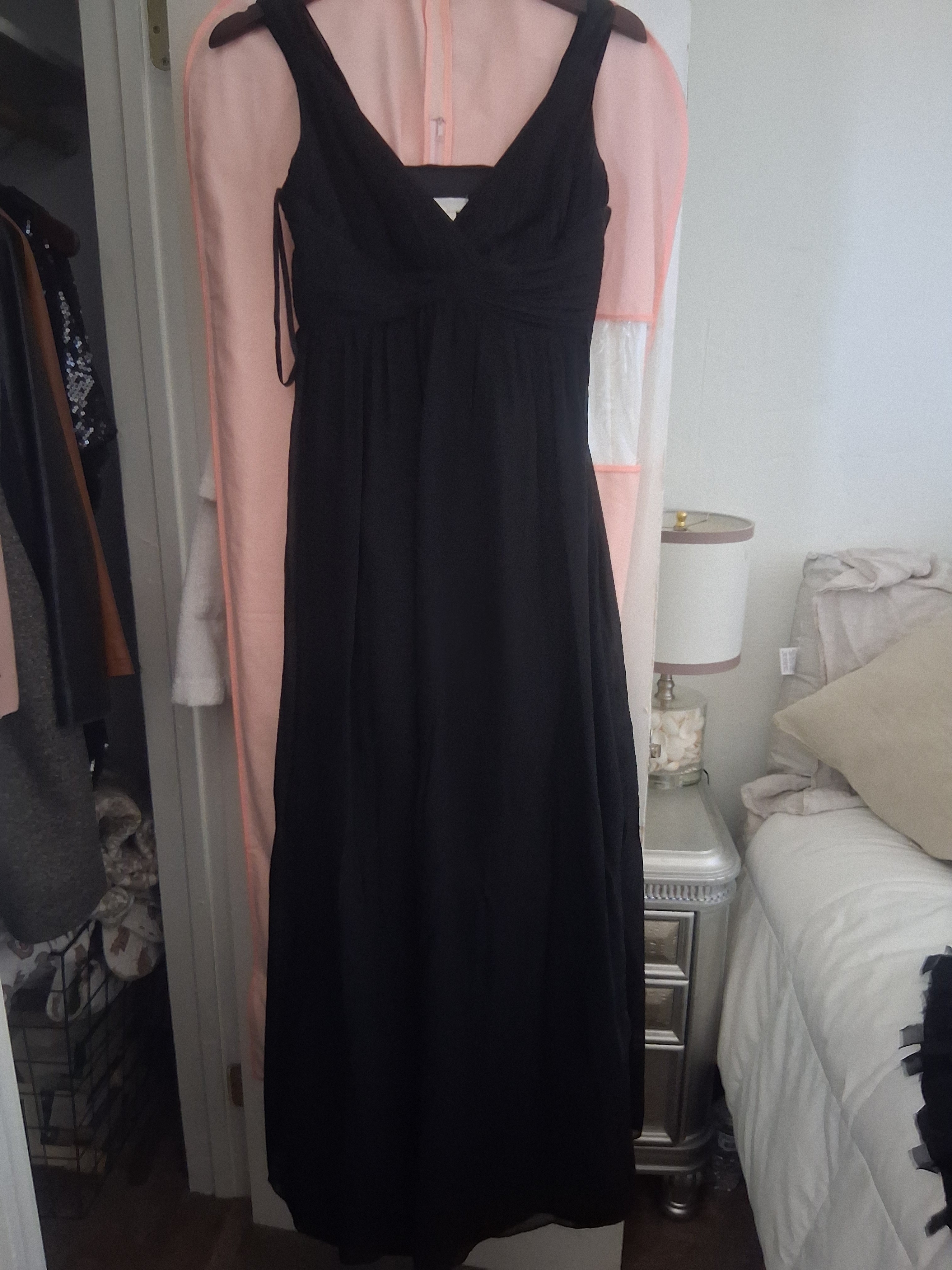 Ann Taylor Black Sleeveless Maxi Dress With V-Neckline